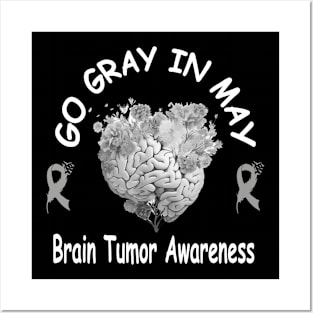 Go Gray In May Brain Cancer Tumor Awareness Posters and Art
